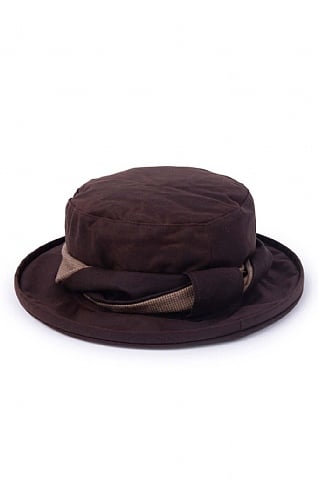 House of Bruar Wax Hat with Tweed Band, Rust Brown Nailhead