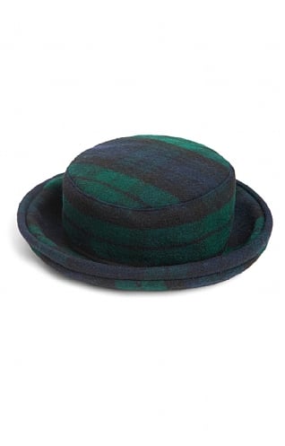 House Of Bruar Ladies Tweed Cloche Hat, Black Watch