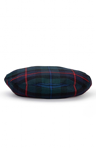 Velvet Trim Plaid Beret