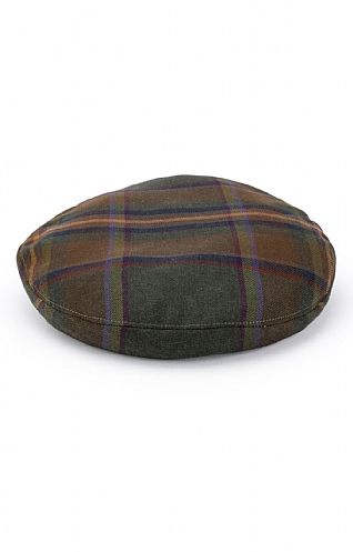 Velvet Trim Plaid Beret