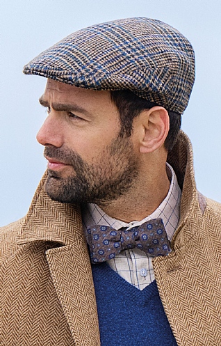 House of Bruar Tweed Hereford Cap, River/Wheat Prince of Wales