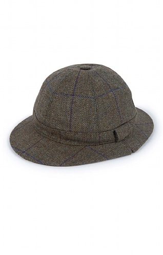 House of Bruar Tweed Stalker Hat, Moorland Heather Windowpane