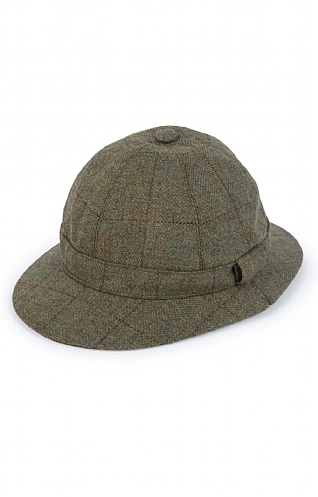 House of Bruar Tweed Stalker Hat, Pine & Bark Windowpane