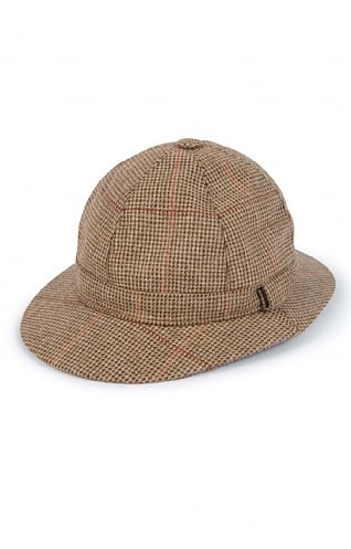 House of Bruar Tweed Stalker Hat, Rust Brown Nailhead