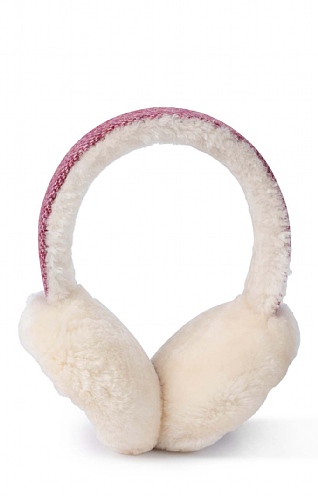 House of Bruar Tweed Earmuffs, Raspberry Harris