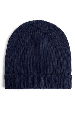 House of Bruar Pure New Wool Beanie - Navy Blue, Navy