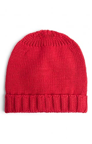 House of Bruar Pure New Wool Beanie - Red, Red