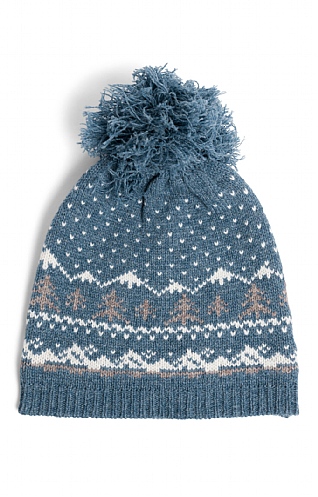 House of Bruar Ladies Lambswool Christmas Beanie, Dark Denim