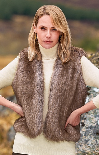Cheap fur gilet women's hotsell