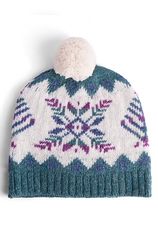 House of Bruar Ladies Shetland Fairisle Hat, Kingfisher