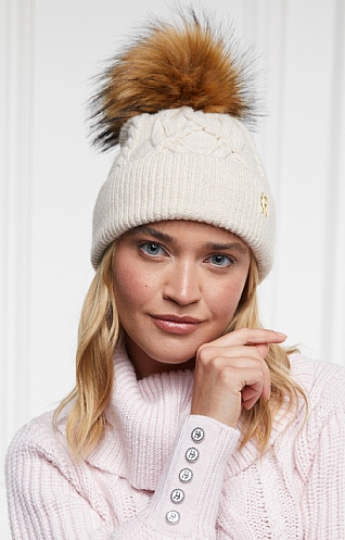 Ladies Holland Cooper Cortna Bobble Hat Natural House of Bruar