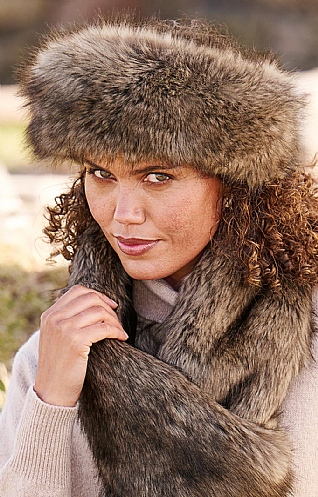 Faux Fur Headband - Lady Grey