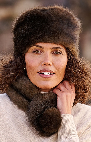 Faux Fur Pill Box Hat