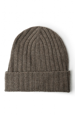 House Of Bruar Cashmere Rib Beanie, Birch