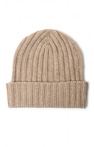 House Of Bruar Cashmere Rib Beanie - Otter Brown, Otter