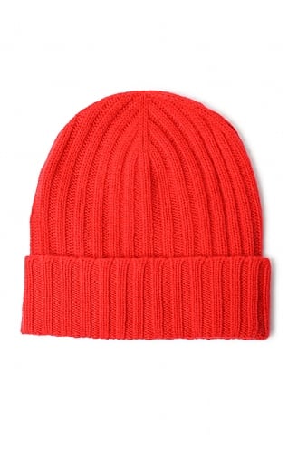 House Of Bruar Cashmere Rib Beanie - Red, Red