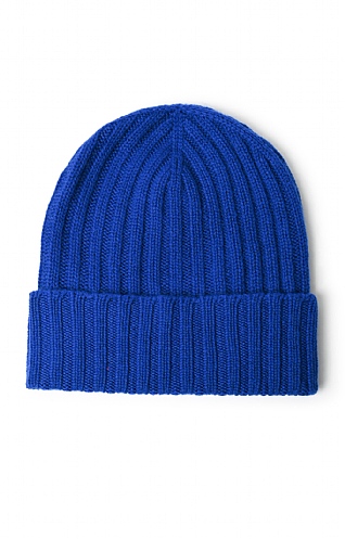 House Of Bruar Cashmere Rib Beanie, Royal