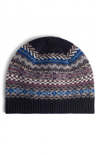 Robert Mackie Lochinver Fairisle Hat, Charcoal