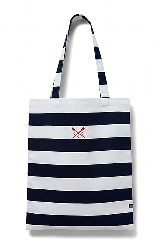 Ladies Crew Clothing Canvas Shopper - Navy/White, Navy/White