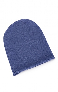 House of Bruar Gauzy Cashmere Beanie - Denim Blue, Denim