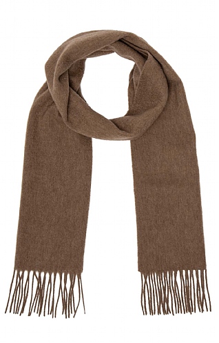 House of Bruar Plain Country Lambswool Scarf, Camel