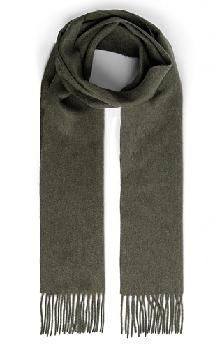 House of Bruar Plain Country Lambswool Scarf - Blue Green, Loden