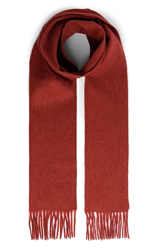 House of Bruar Plain Country Lambswool Scarf, New Rust