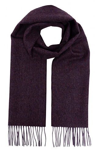 House of Bruar Herringbone Lambswool Scarf, Heather