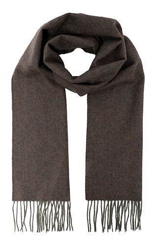 House of Bruar Herringbone Lambswool Scarf, Moss