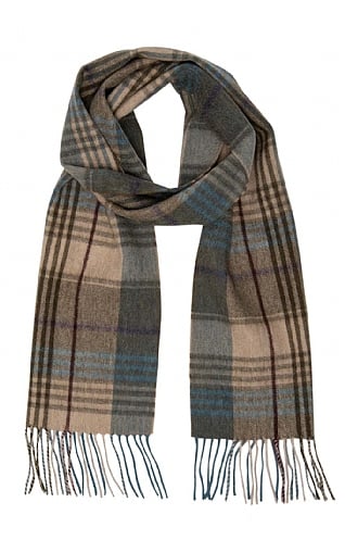 House of Bruar Country Check Lambswool Scarf, Moorland