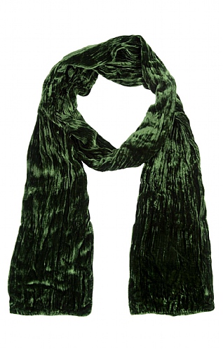 Ladycrow Silk Velvet Scarf - Olive
