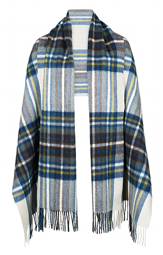 House of Bruar Ladies Lambswool Tartan Stole - Muted Dress Stewart Tartan, Muted Dress Stewart