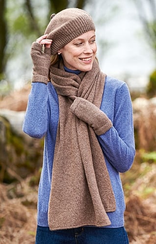 House of Bruar Large Gauzy Cashmere Scarf - Driftwood Brown