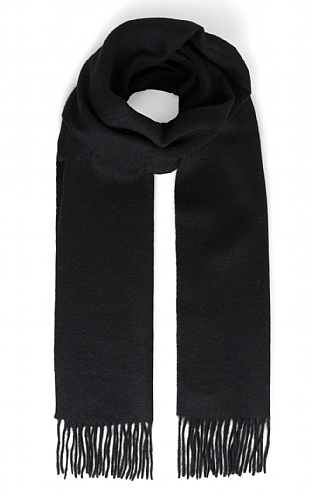 House of Bruar Lambswool Plain Scarf - Black, Black