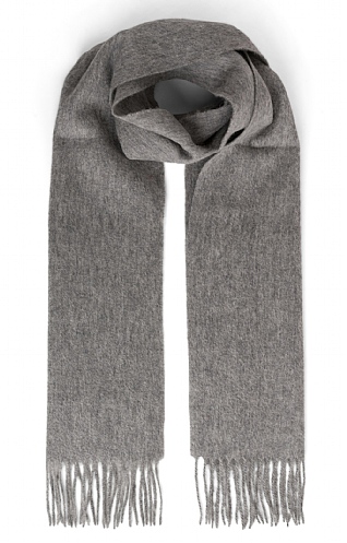 House of Bruar Lambswool Plain Scarf - Light Grey, Light Grey