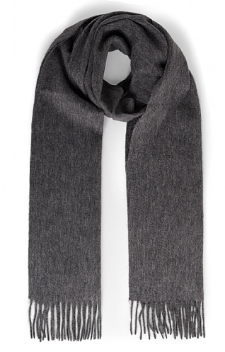 House of Bruar Lambswool Plain Scarf - Mid Grey, Mid Grey