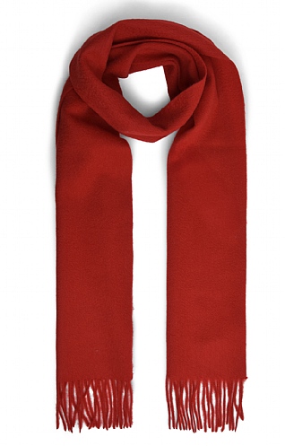 House of Bruar Lambswool Plain Scarf, Poppy