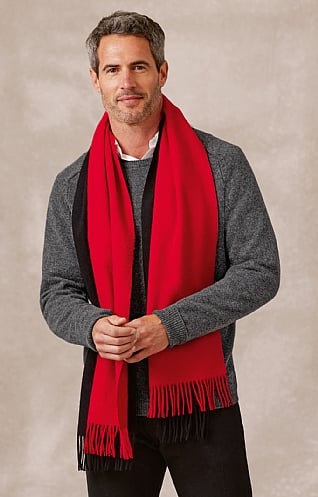 House of Bruar Lambswool Plain Scarf - Red, Red