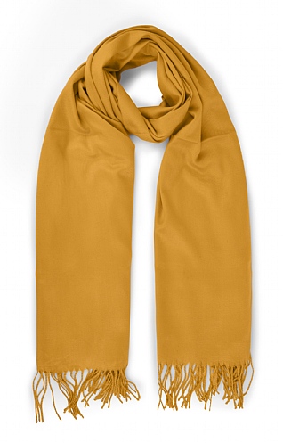 House Of Bruar Ladies Plain Scarf With Pin, Mustard