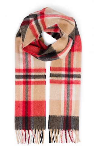 House Of Bruar Ladies Cashmere Scarf, Black/White Check