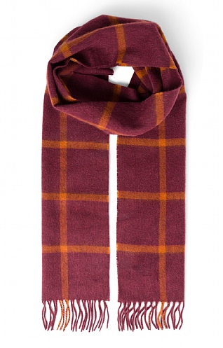 House Of Bruar Ladies Cashmere Scarf, Brown Crimson