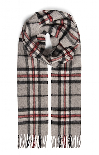 House Of Bruar Ladies Cashmere Scarf, Grey Tartan