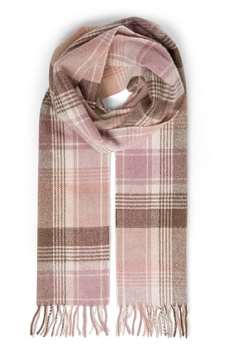 House Of Bruar Ladies Cashmere Scarf, Natural Chk
