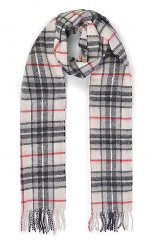 House Of Bruar Ladies Cashmere Scarf, White Tartan