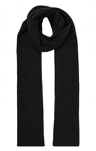 House Of Bruar Cashmere Rib Scarf - Black