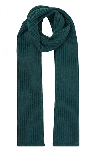 House Of Bruar Cashmere Rib Scarf - Bottle Green