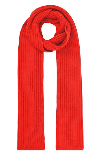 House Of Bruar Cashmere Rib Scarf - Red