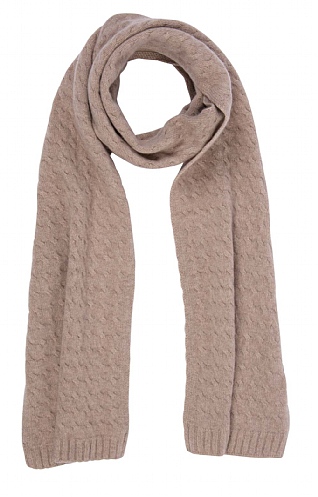 House Of Bruar Ladies Cashmere Cable Scarf - Natural