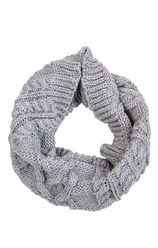 House Of Bruar Ladies Chunky Cable Scarf - Silver
