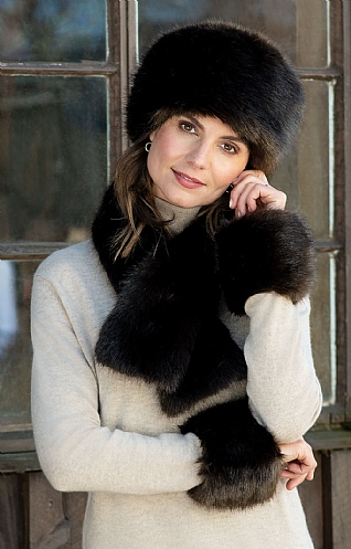 Faux Fur Tippet Scarf - Treacle